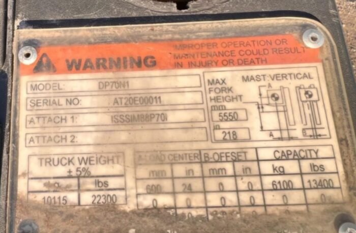 2016 Caterpillar DP70N1 Pneumatic Tyre Forklift - Image 11