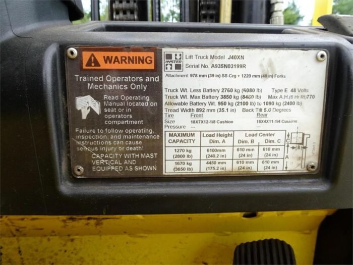 2017 Hyster J40XN Pneumatic Tyre Forklift - Image 13