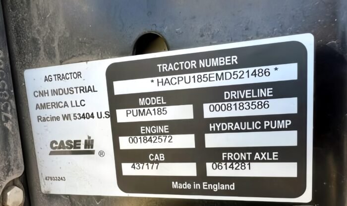 2022 Case IH Puma 185 Tractor - Image 12