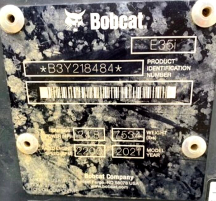 2021 Bobcat E35I Mini Excavator - Image 11