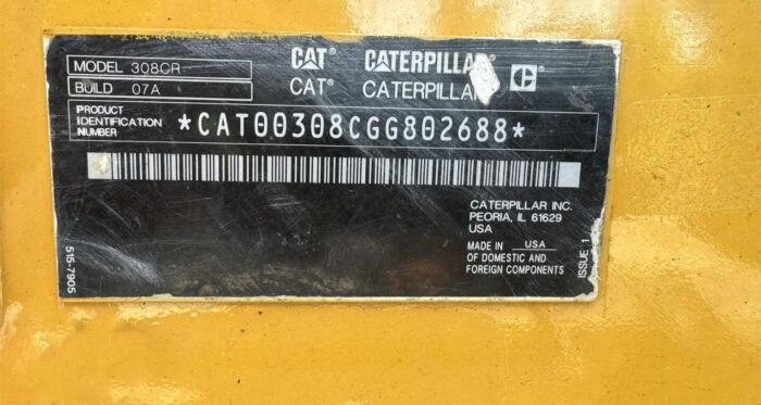 2020 Caterpillar 308 CR Midi Excavator (2nd Unit) - Image 14