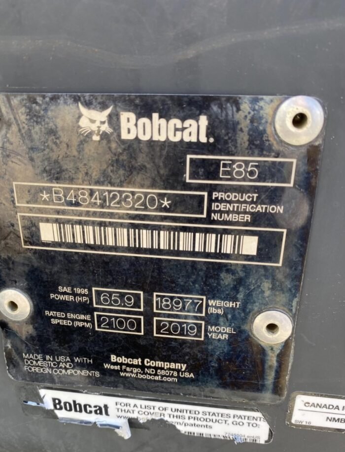 2019 Bobcat E85 Compact Mini Excavator - Image 11